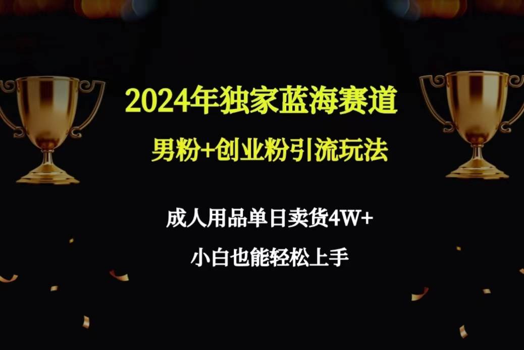 2024年独家蓝海赛道男粉+创业粉引流玩法，成人用品单日卖货4W+保姆教程