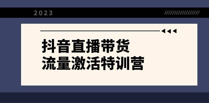 抖音直播带货-流量激活特训营，入行新手小白主播必学（21节课+资料）