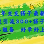 2024年交友搭子最新项目，极速引流300+搭子粉，简单粗暴，好学好上手