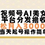 视频号AI美女，轻松月入30000+,操作简单轻松上手