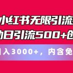 最新小红书无限引流插件全自动日引流500+创业粉，内含免费软件