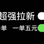 微脉超强拉新， 两分钟1单， 一单利润5块，适合小白