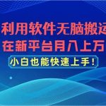 利用软件无脑搬运，在新平台月入上万，小白也能快速上手