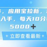 2024应用宝拉新，真正的蓝海项目，每天动动手指，日入5000+