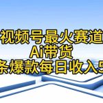 视频号最火赛道——Ai带货条条爆款每日收入500