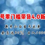 微信视频号零门槛带货4.0新玩法，新手小白当天见收益，日入1000+