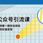 微信公众号实操引流课-从基础逻辑到搜一搜优化排名，从被动引流到实操变现