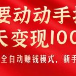 只需要动动手指，每天变现1000+，2024最新全自动赚钱模式，新手捞金教学！