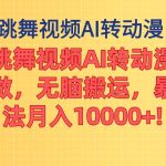 海外跳舞视频AI转动漫，听话照做，无脑搬运，暴力玩法 月入10000+