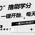 最新刷学分0撸项目，一键运行，每天单机收益20-30，可无限放大，当日即…