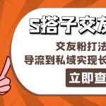 某收费888-S搭子交友引流，交友粉打法 sop，导流到私域实现长期稳定盈利