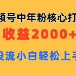 视频号中年粉核心玩法 日收益2000+ 不投流小白轻松上手