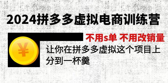 2024拼多多虚拟电商训练营 不s单 不改销量  做虚拟项目分一杯羹(更新10节)